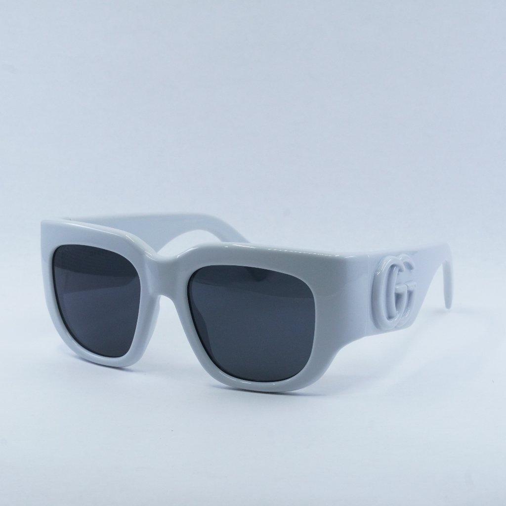 Gucci Gg1545s 003 Sunglasses Light Grey Square Frame, Grey Lenses